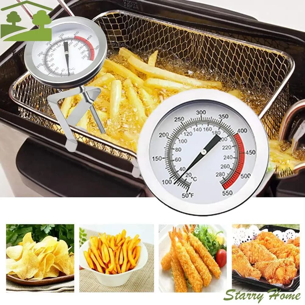 Termometro per alimenti per barbecue a lettura istantanea per uso domestico in acciaio inossidabile per friggere in acciaio inossidabile Utensili da cucina Termometro per carne