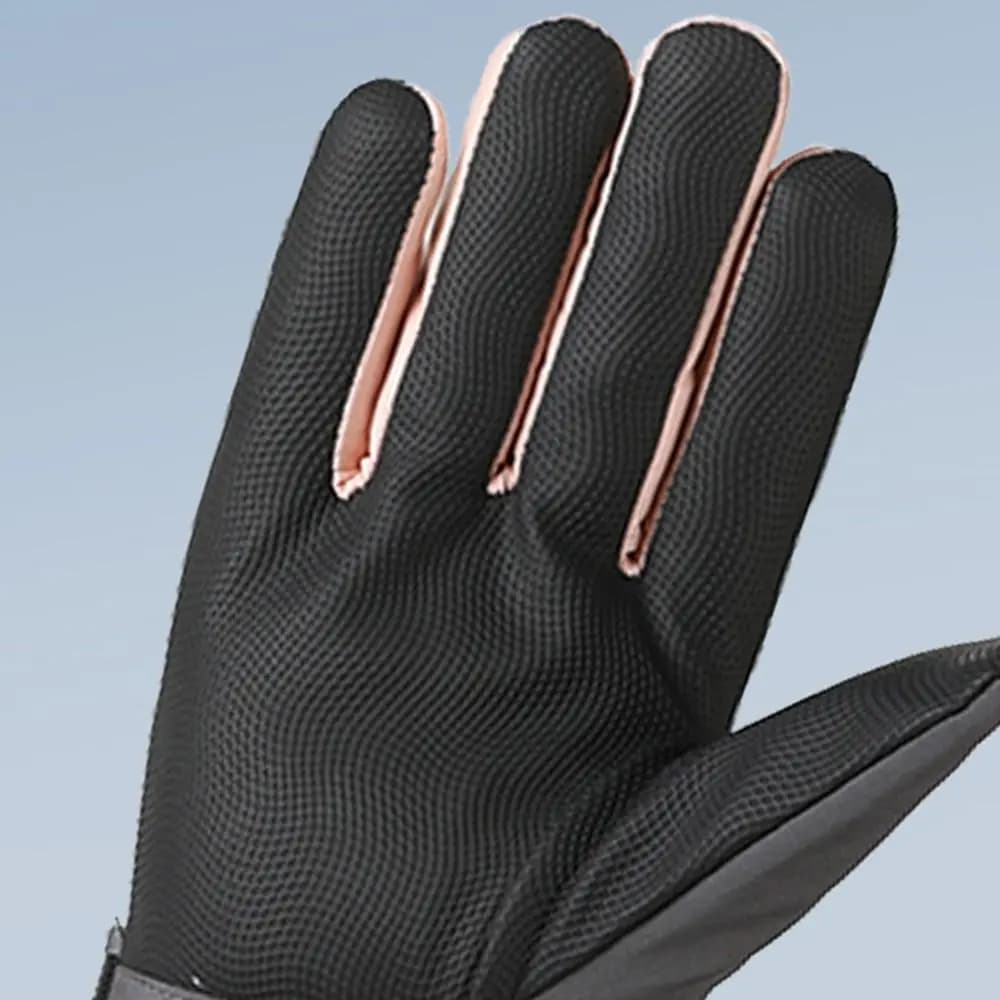 Guanti da ciclismo invernali in pelle PU Guanti impermeabili con fodera in pile con dita intere Guanti antiscivolo impermeabili antiscivolo