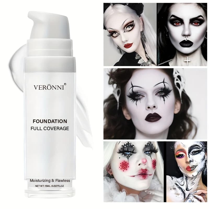 Fondotinta liquido bianco puro per trucco scenico COS Correttore a lunga durata Regolatore fondotinta bianco puro misto Schiarire e illuminare