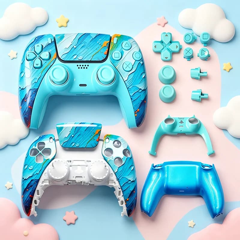 Modello fai-da-te per la scocca del controller di gioco PS5. Copertura di ricambio per controller di gioco. Accessorio per la riparazione del controller di gioco PS5
