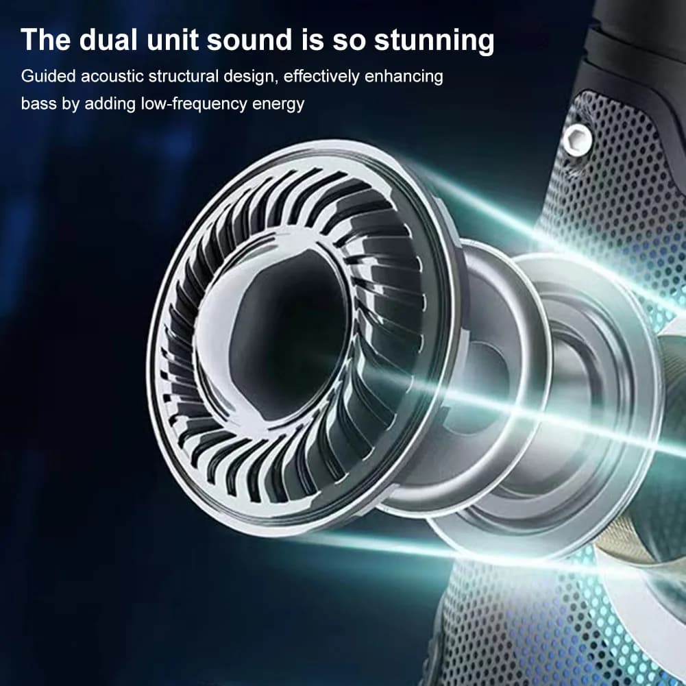 Bluetooth compatible Speaker Stereo Speaker Colorful Lights Double subwoofer Powerful speaker for travel, interior and exterior