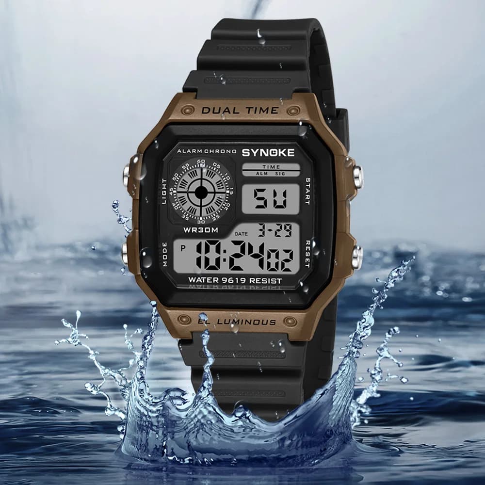 Orologi digitali uomo sport luminoso multifunzione impermeabile orologio da polso da donna all'aperto e in esecuzione studente sette luci Synoke