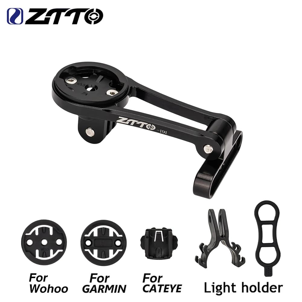 ZTTO Staffa per bici Supporto per lampada per luce anteriore Supporto per estensione in lega di alluminio per computer da bicicletta Staffa regolabile Wahoo Bryton Garmin