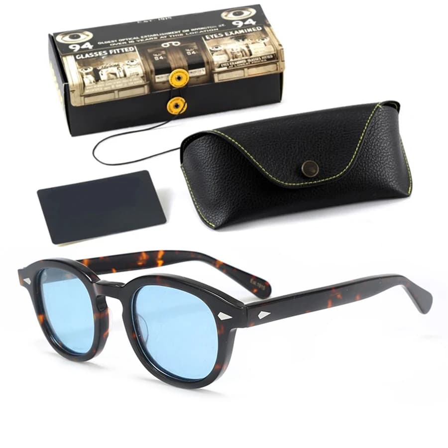 Johnny Depp Occhiali da sole Uomo Occhiali da sole polarizzati Donna Lemtosh Luxury Brand Occhiali per la visione notturna con montatura in acetato giallo vintage