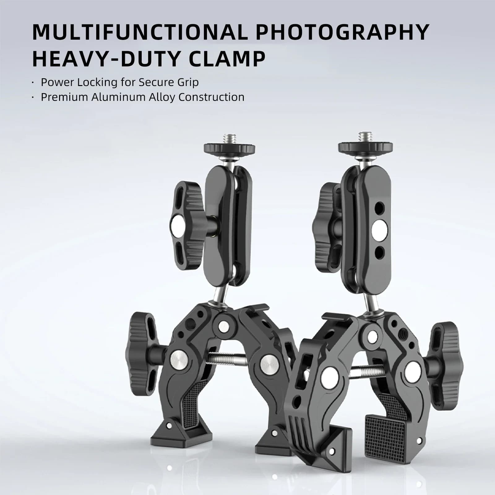 Aluminum Alloy Super Clamp with Magic Arm Clamp 1/4" Screw Cold Shoe Mount for DSLR Mirrorless Action Camera Phone