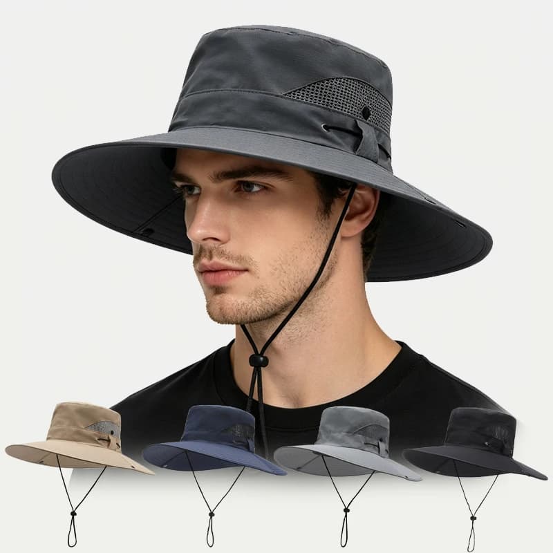 Cappello Estivo a Tesa Larga con Protezione per il Collo per Uomo e Donna, Regolabile, ad Asciugatura Rapida, Traspirante, per Escursionismo e Pesca
