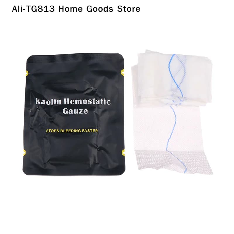 [TG813]Kaolin Gauze Hemostatic Outdoor Emergency Trauma Z-Fold Soluble For First Aid Kit Wound Dressing