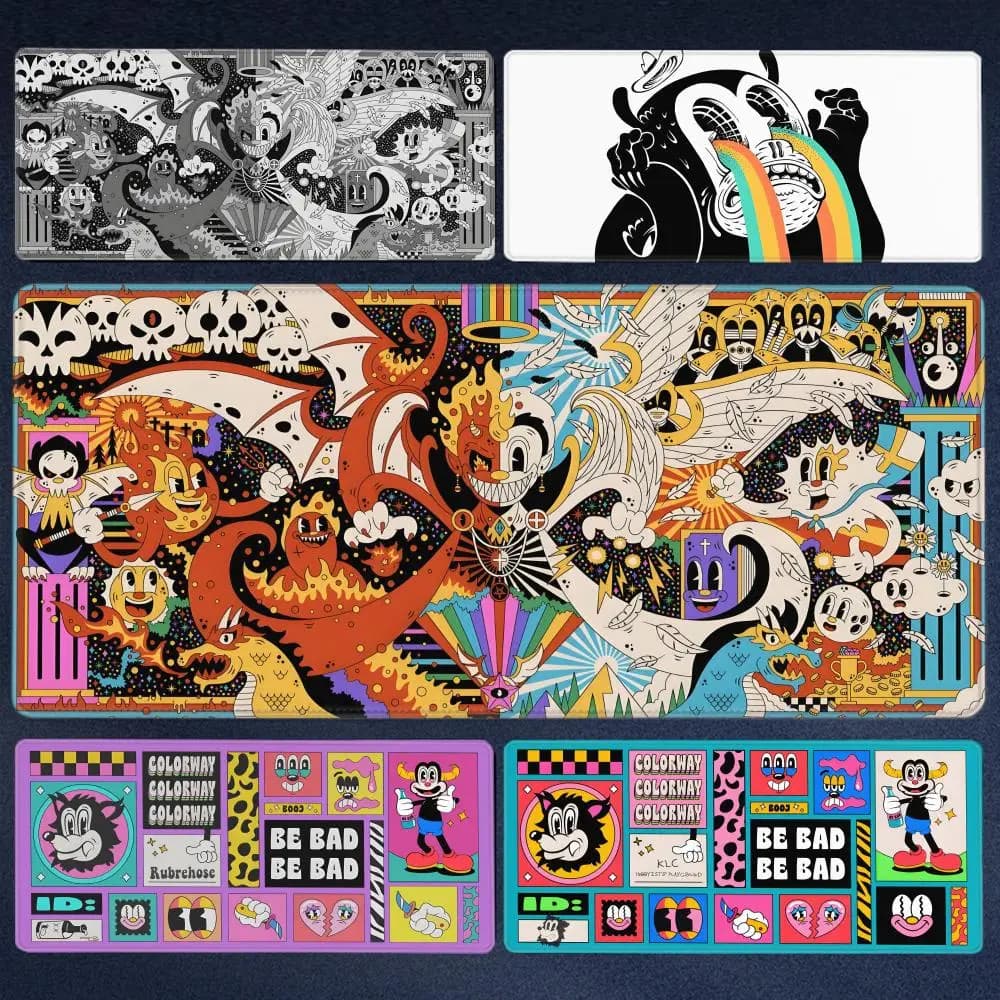 Giappone Kawaii Deskmat Rubrehose Mouse Pad Gaming Tappetino per mouse grande Tappetini per mouse in bianco e nero Tappeto per ufficio Accessori per giochi Tappetino