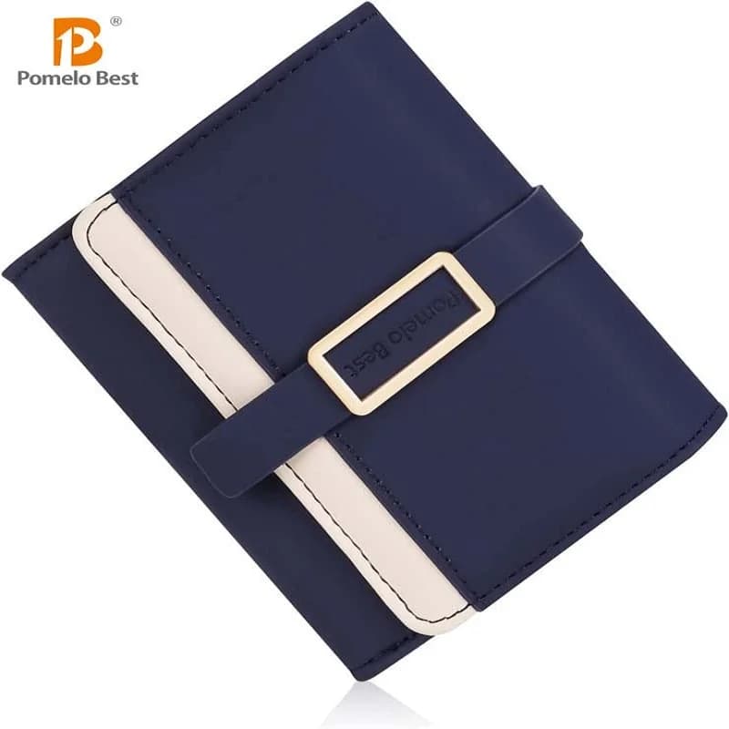 Portafoglio in pelle a tre ante da donna con blocco RFID Porta carte da donna Portafoglio piccolo e compatto da donna con tasca portamonete con cerniera