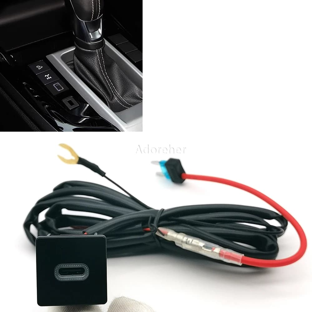 Compatible for ISUZU D-MAX 2021 2022 2023 Accessories Auto LED Light White Type-C PD Interface socket Adapter for Car Charger