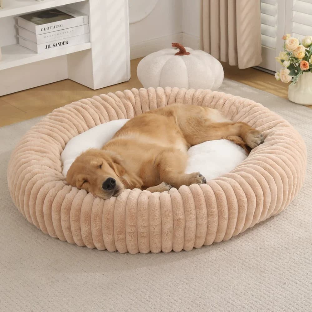 Cuccia Rotonda Calda Staccabile e Lavabile per Cani, Tappetino Invernale per Sonno Profondo, Nido per Cani di Taglia Media e Grande con Caratteristiche da Cuccia