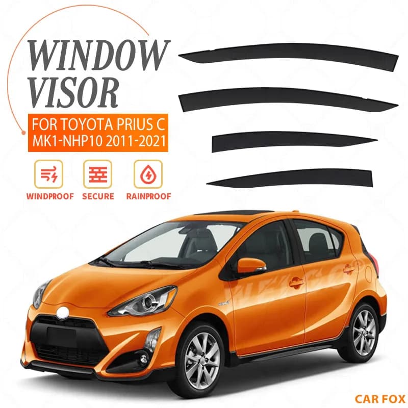 Per Toyota Prius C 2011-2021: Deflettori Parasole per Finestrini Auto, Protezione Antipioggia e Antivento, Accessori Auto