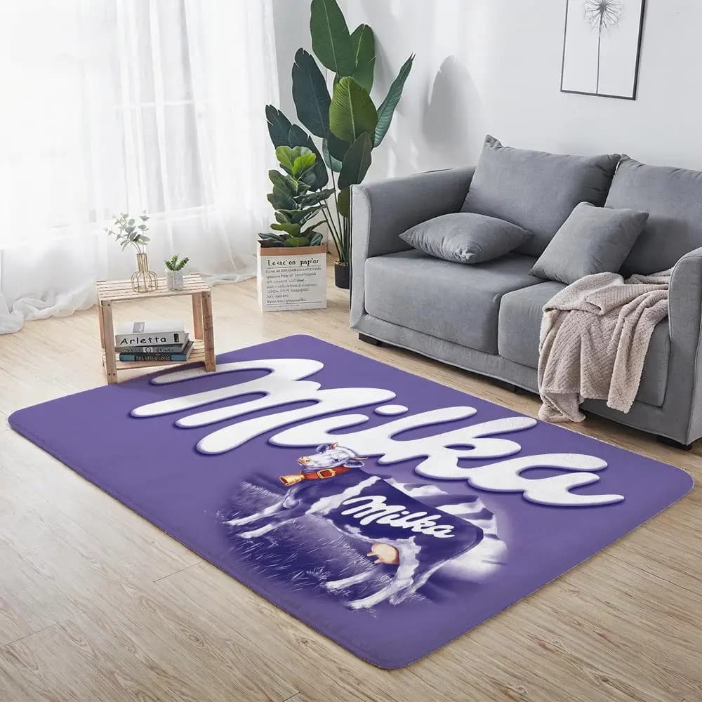 Food M-Milka Indoor Carpet in ecological flannel, non-slip, odorless, soft, in short plush