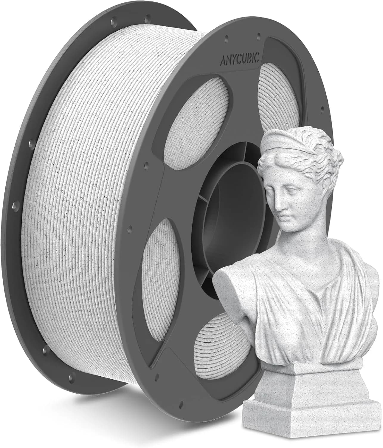 PLA Marble Filament 1.75mm, Realistic Stone Texture, Minimal Layer Lines, High Detail, Clog-Resistant, RFID Enabled