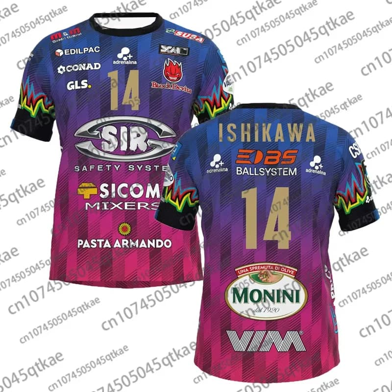 2026 Men Women No.14 Volleyball Jersey Sir Safety Perugia Tshirt Match Clothes Ishikawa Home Champions Sportswear Men's Clothing