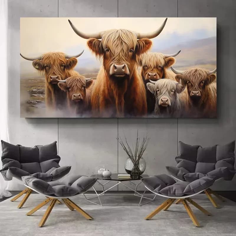 Highland Cows Diy Diamond Painting 5D Full Diamond Art Mosaic Embroidery New Large Size Animal Home Decor
