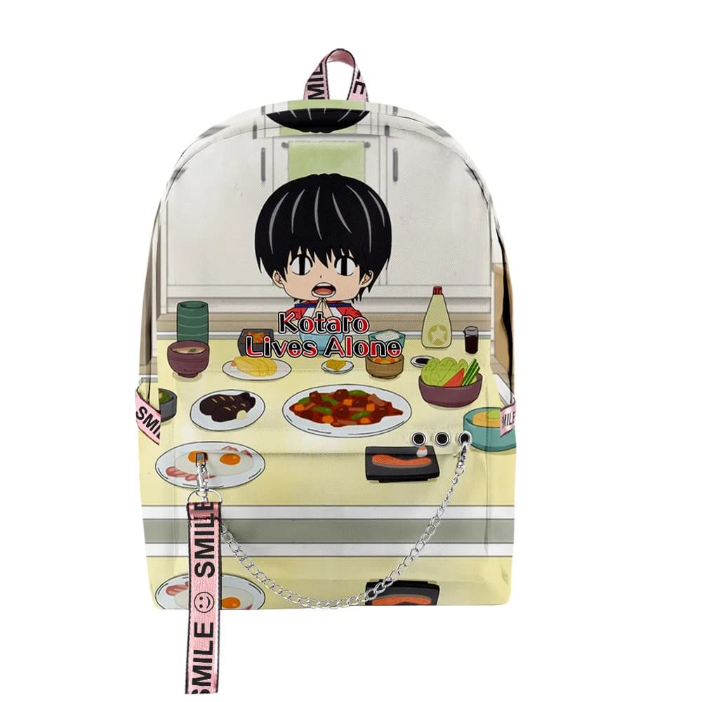 Hip Hop Popolare Kotaro Lives Alone Anime Borse da scuola con stampa 3D Zaini da viaggio multifunzione per notebook impermeabili Oxford unisex