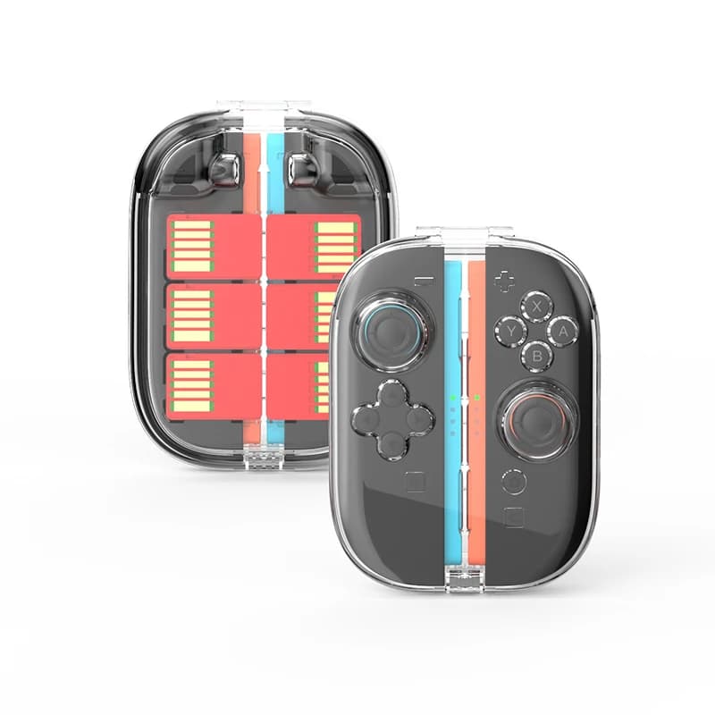 Custodia protettiva trasparente per maniglie Joy-Con Switch 2 con scatola trasparente per carte da gioco