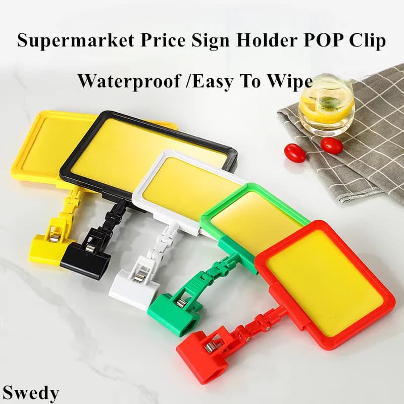 5 Pezzi A5 Plastica Supermercato Frutta Prezzo Porta Etichette Promozione POP Clip Segno Carta Porta Biglietti Cornice