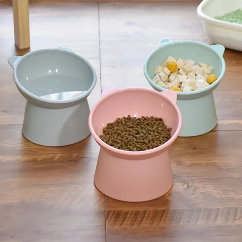 2022 Ciotola per gatti calda Ciotola per cani con piede alto 45 ° Protezione per il collo Ciotola per acqua per cibo per animali domestici per gatti Tazza per alimentazione per animali Ciotola per mangiatoia per animali domestici