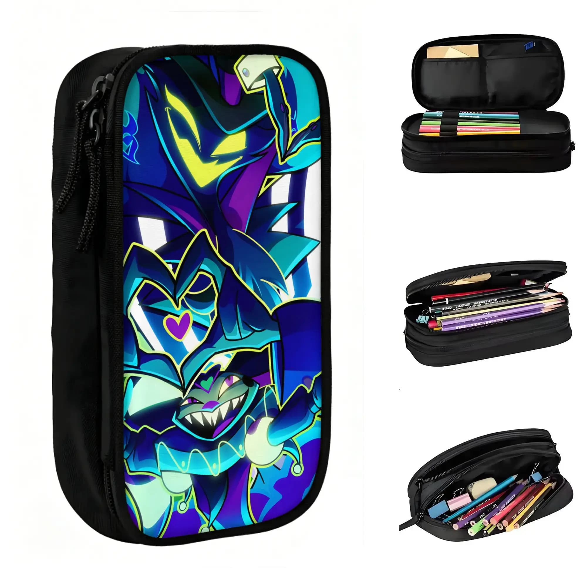 Custom Kawaii H-Hazbins Cartoon Manga Pencil Case for Boys Girls Large Storage Japan Comic Pencil Bag Stationery