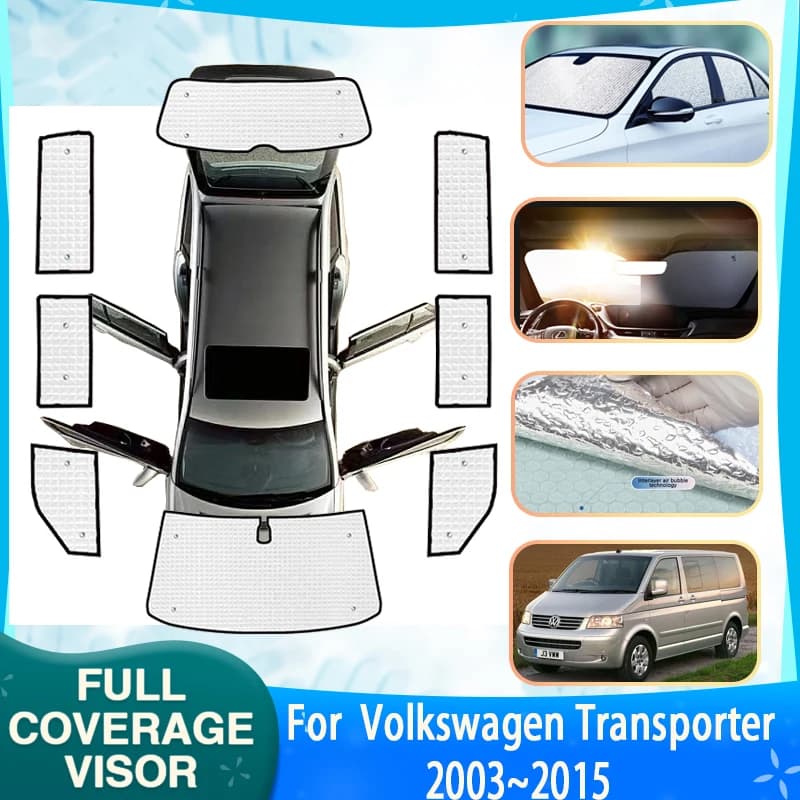 Sun Cover for Volkswagen VW Transporter Caravelle Multivan Doubleback T5 SWB 2003 ~ 2015 Solar Protection Sun Window Covers