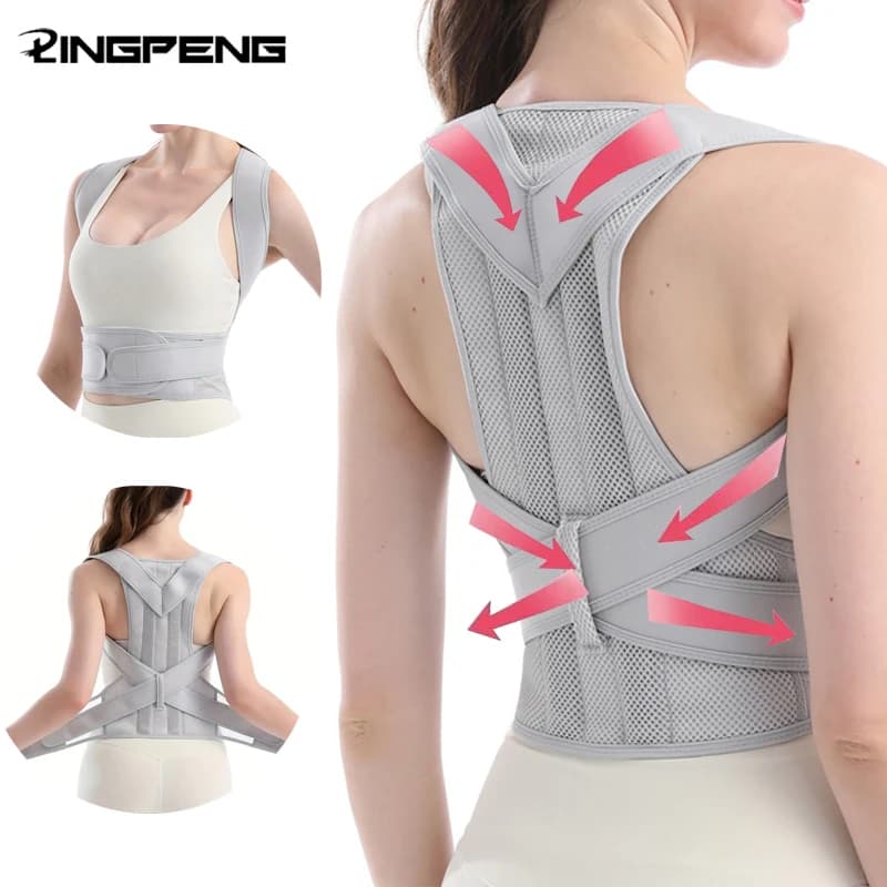 Back Brace Posture Corrector Belt for Women & Men Back Lumbar Support, Adjustable Shoulder Posture Support for Improve Scoliosis