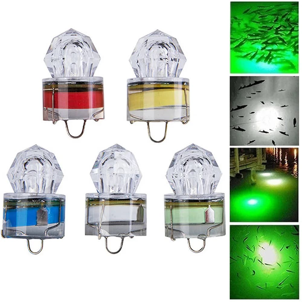 Lampada da pesca a LED Luce flash subacquea a forma di diamante che attira esche da pesca con calamari Attrezzatura da pesca