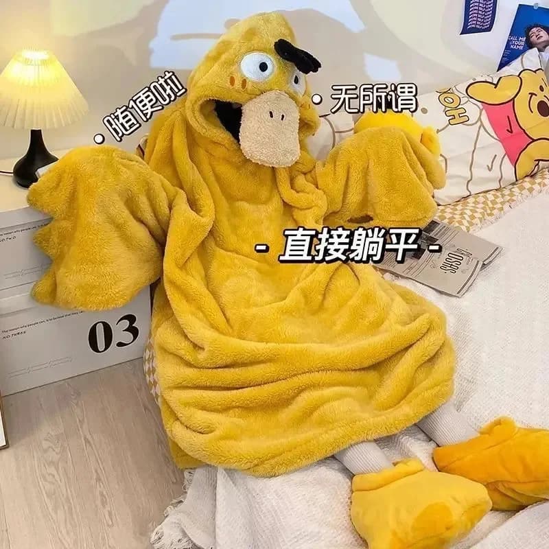 Premium Outfit Anime Adult Psyduck Cosplay Halloween Costumes Onesies Nightgown Xmas Carnial Funny Pajamas Coslin Coszei