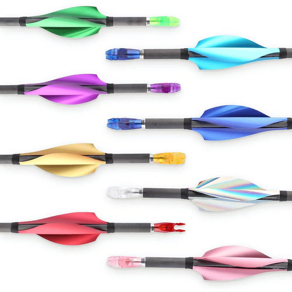 50 pz 1.75/2 pollici Tiro Con L'arco Freccia Piume Spin Vanes LH/RH Spirale Plume FAI DA TE Fletching Accessori Per Tiro All'aperto