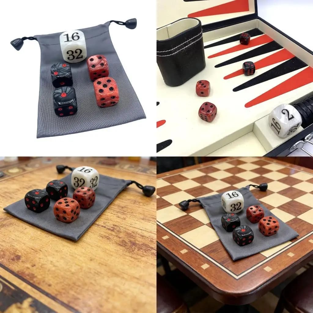 Cubi del raddoppio del backgammon Dadi da 16 mm con custodia Dadi con perle del backgammon