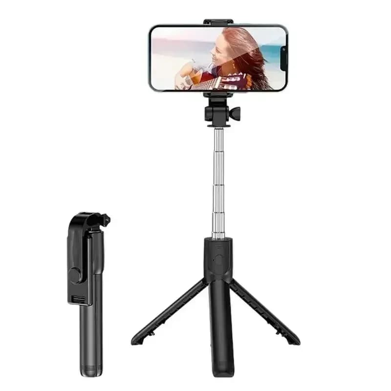 Bastone per selfie con treppiede wireless e luce, telecomando Bluetooth, treppiede estensibile per iPhone e cellulari, ideale per live streaming