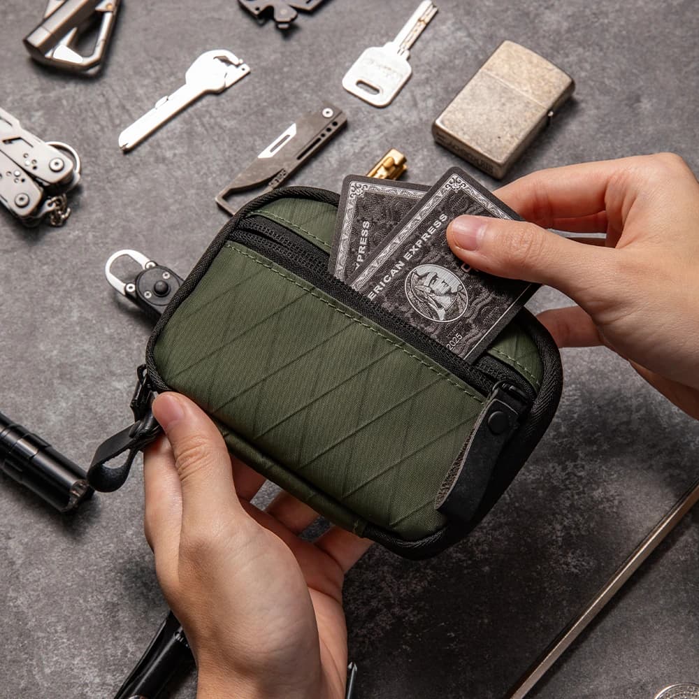 Small EDC Pocket Organizer EDC Wallet Case with Belt, Multipurpose EDC Organizer Case for Multi-Tool Keys for Money and Cash
