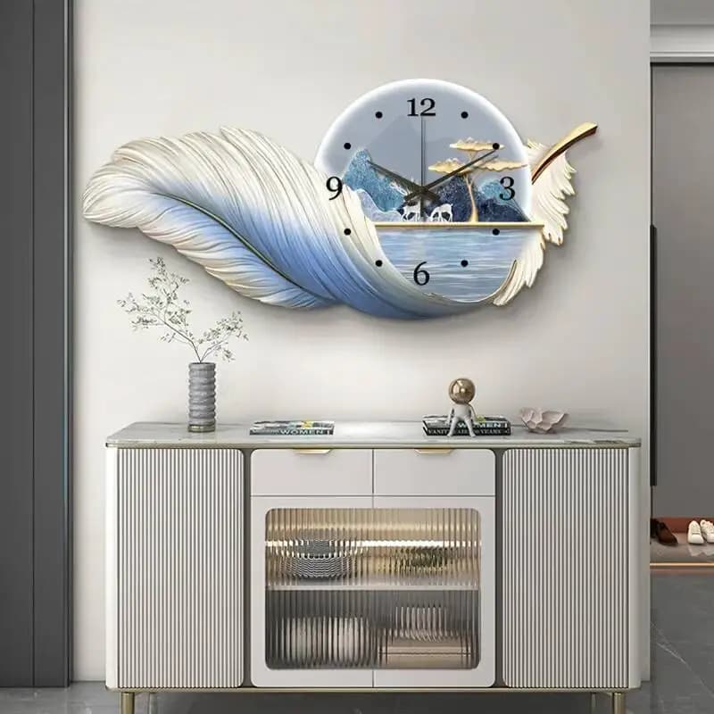 Orologio da Parete in Stile Nordico Coreano, Arte Murale Creativa ed Estetica, Orologi da Parete per Camere da Letto, Cucina, Decorazioni per la Casa