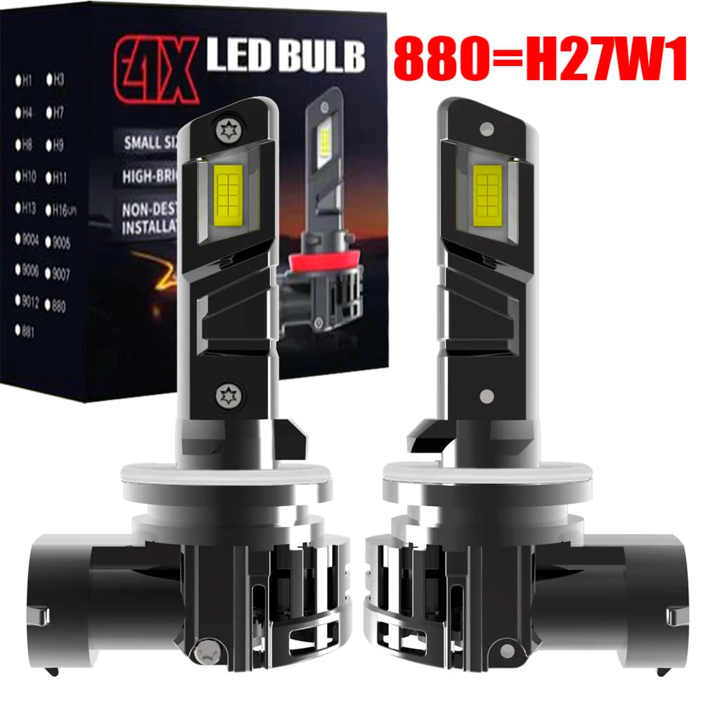 2 Pezzi H27W/1 880 H27 PG13 Lampadine LED per Fari Auto 12V 27W Potenti Senza Errori Canbus Bianche per Fari Fendinebbia Turbo Diodi per Uso Veicolare