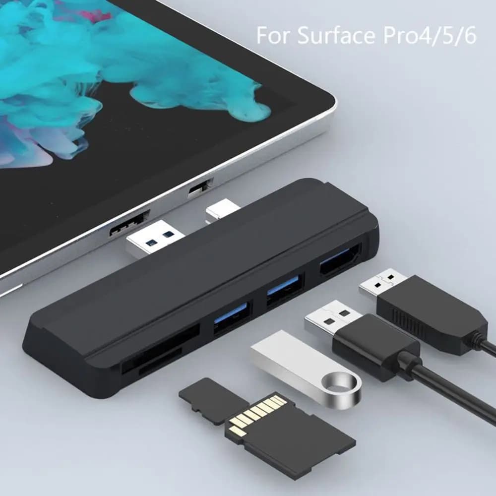 5 in 1 Expander Adapter Docking Station 4K HDMI-compatible USB 3.0 HUB Memory Card Reader For Microsoft Surface Pro 4/5/6