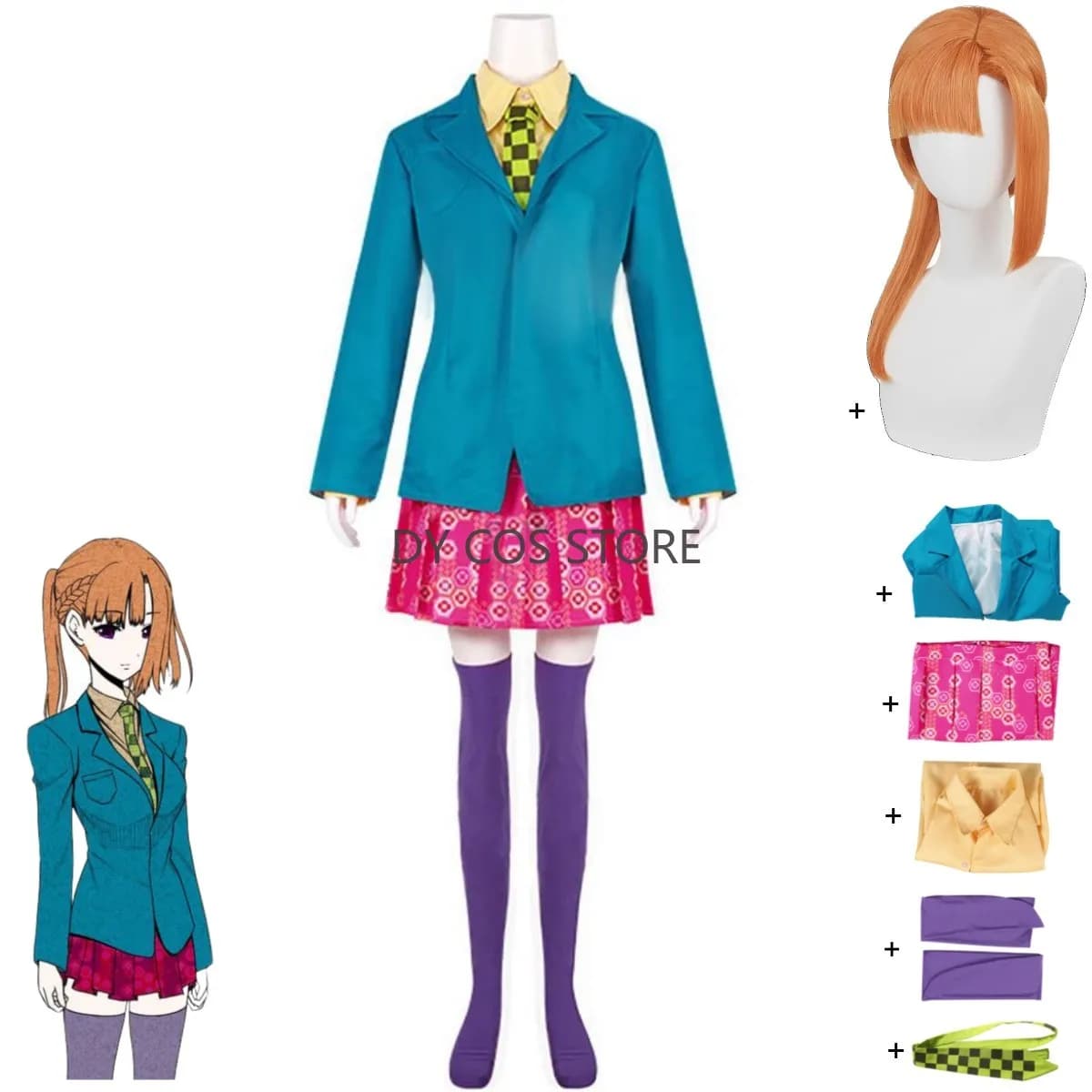 Game Your Turn To Die Chidouin Sara Costume Cosplay Japanese JK Uniform School Gonna Coat Wig Woman Adult Sexy campus dress