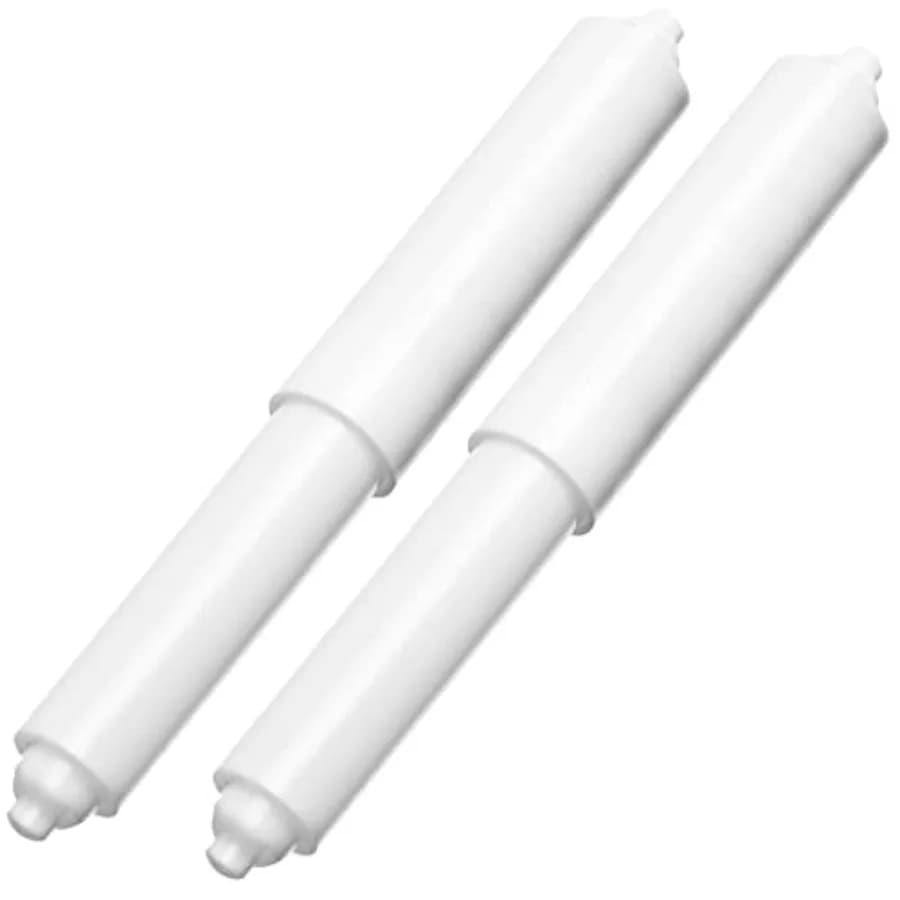 2 Pack - 6-1/4" White Toilet Paper Holder Spring Loaded Roller Replacement A-2615