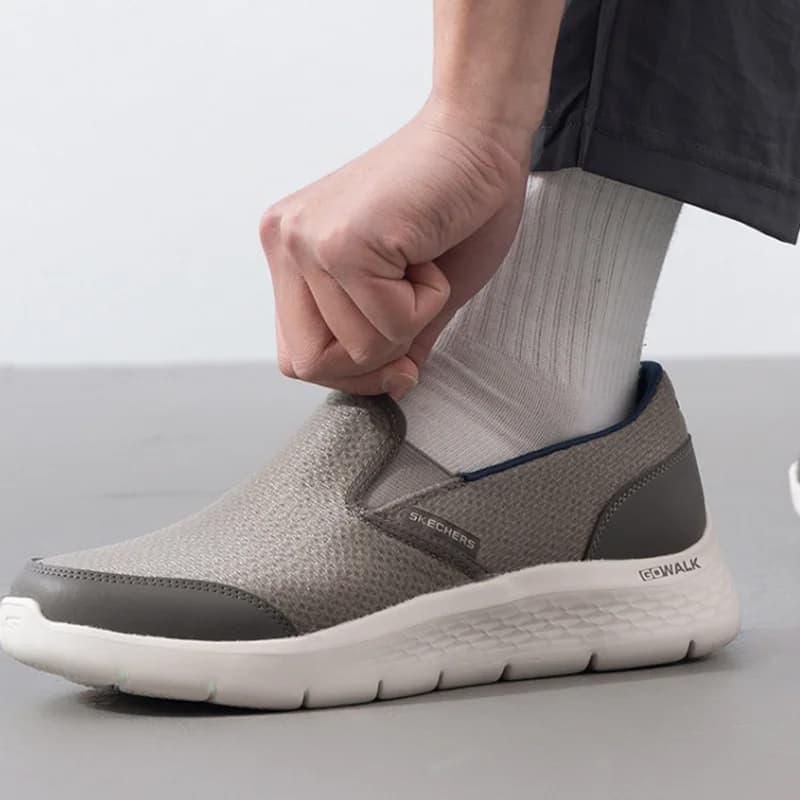 Men Skechers 216323-TPNV Slip On Soft Cushion Light Walking Shoes Breathable Mesh Casual Athletic Sneakers Daily Workout Outdoor