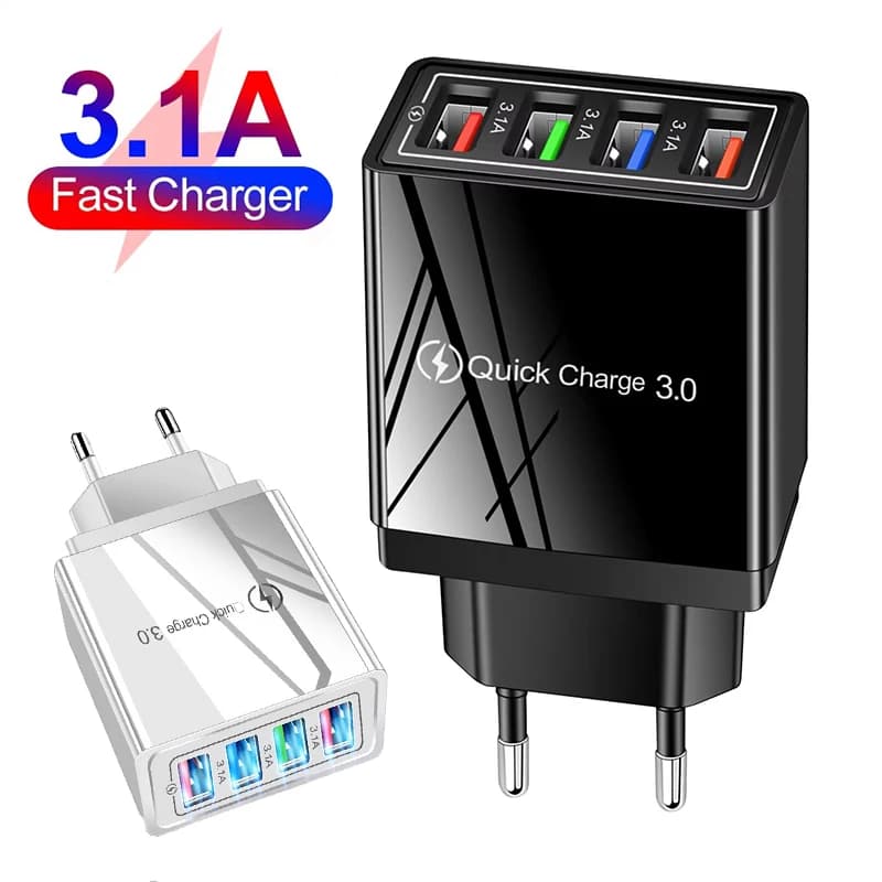 EU US Plug USB Charger Quick Charge 3.0 Portable Travel Design For iPhone Xiaomi Huawei Redmi Home Office Travel Accessory Tools