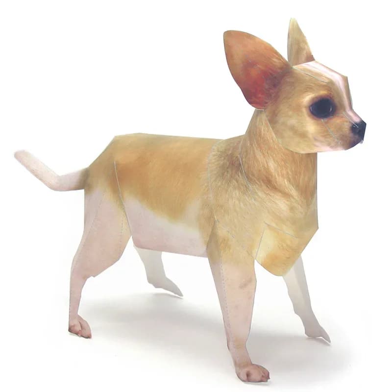 Chihuahua Dog Origami Art Pet Paper Model Realistic Animal Mini Cute 3D Papercraft DIY Kids Adult Handmade Craft Toys WE-037