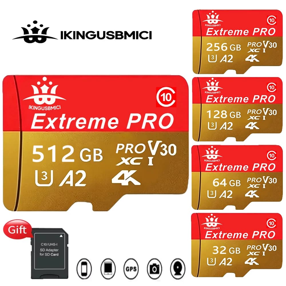 Performance Memory Card and Micro SD Card SD Cards TF Cards Ultra High Speed 32GB/64GB/256GB/512GB for Surveillance Camera