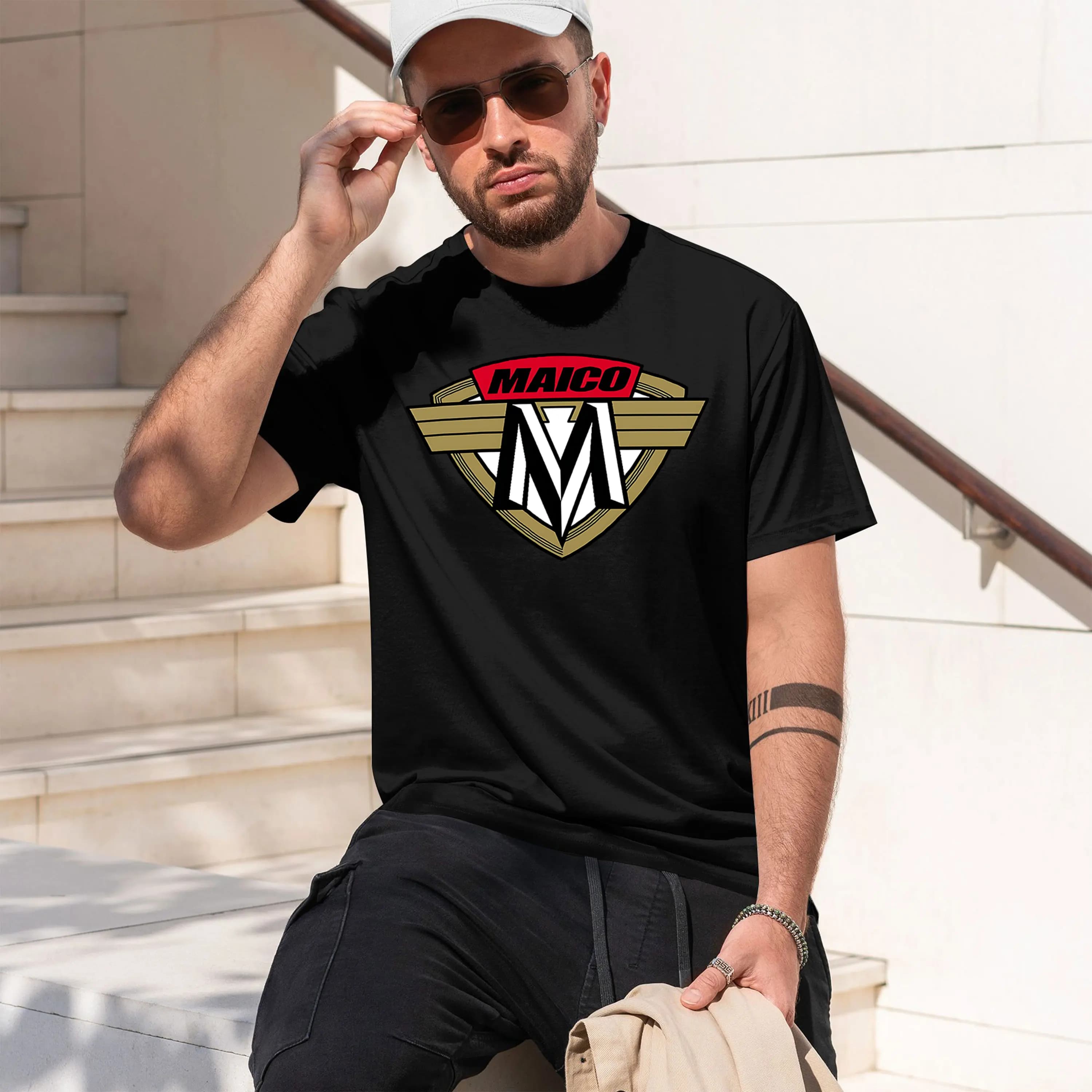 T-shirt Classica da Uomo a Maniche Corte con Logo MAO Stampato, Stile Occidentale, alla Moda, Nuovo Modello 2026