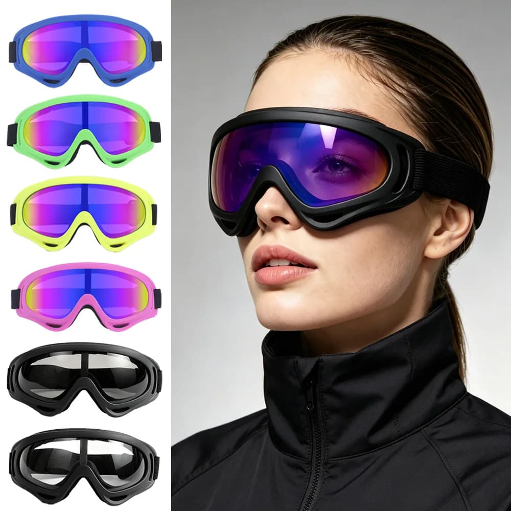 Adjustable Elastic Ski Goggles For Backcountry Skiing Snowboarding Dirt Bike Hiking Climbing For Men Women Wind‑Resistant