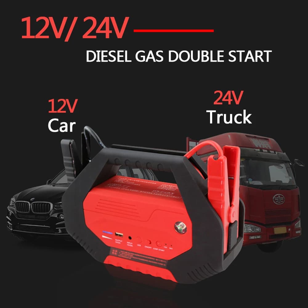 32000mAh Heavy Duty 24V Truck Booster Jump Starter 1200A Batteria Booster 12v Onboard 24v Camion può avviare Camion Camion/Escavatore