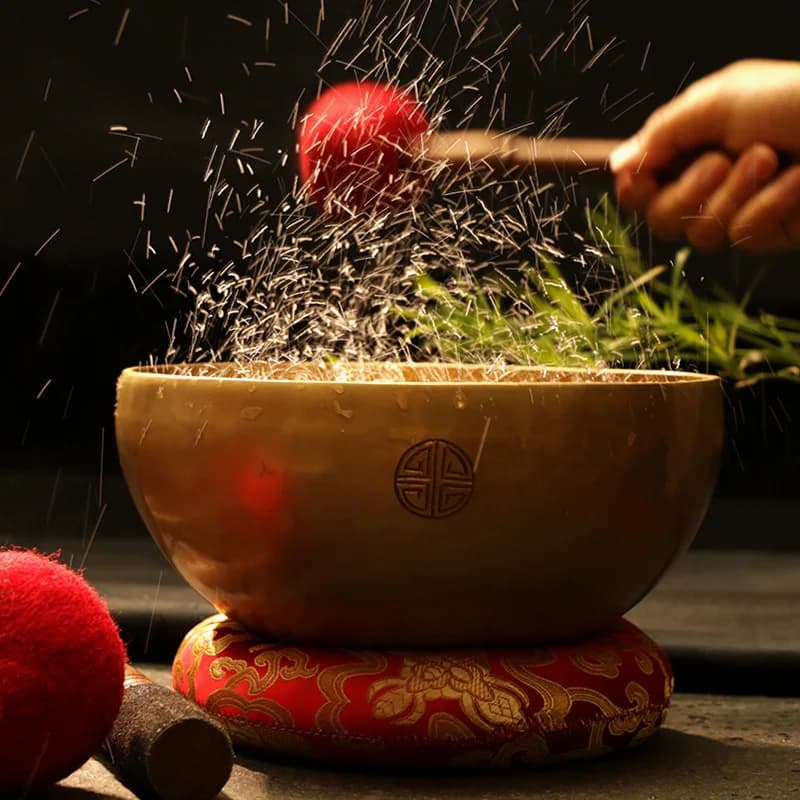 Nepal Handmade Santa Bowl Full Moon Singing Bowl Sound Therapy Yoga Meditation Himalaya Bowl Healing OM Sound