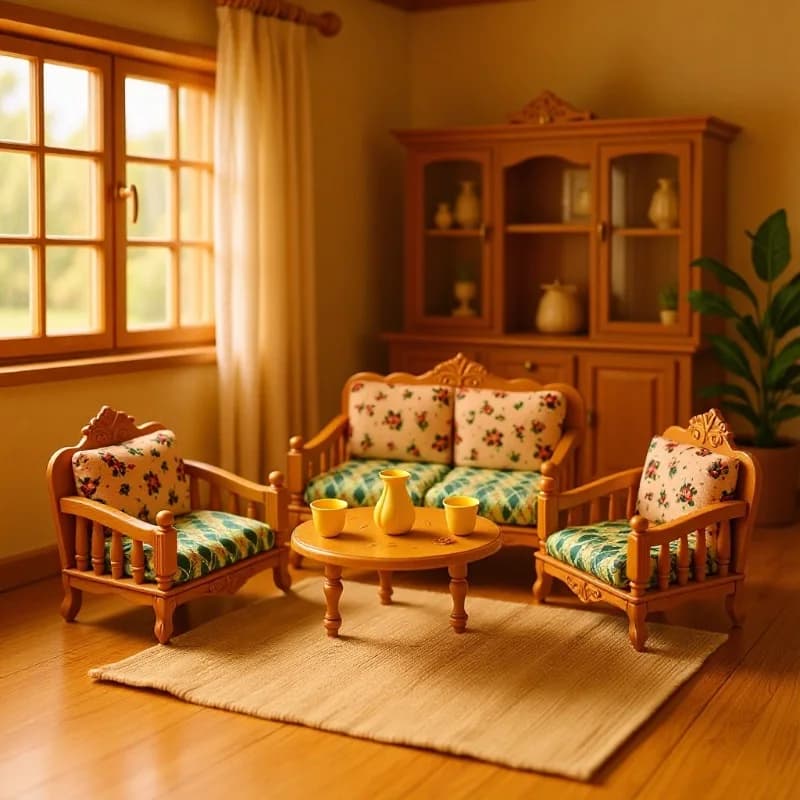 1:12 Casa delle bambole Mini mobili Divano Set di pianoforte Casa delle bambole Mini ornamento Giocattoli per ragazze per bambini