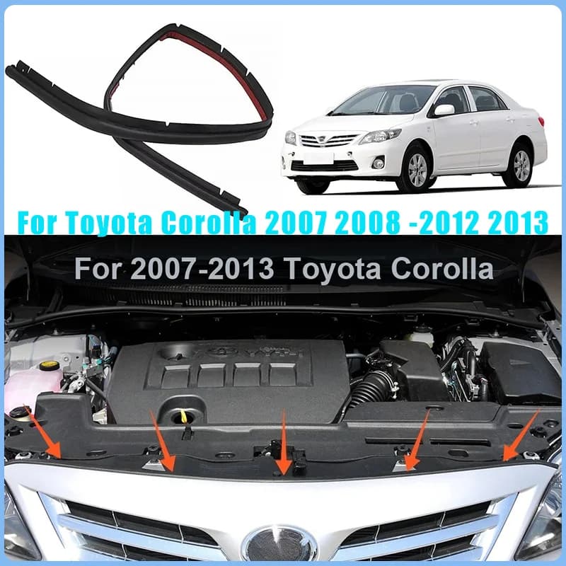 Auto Cofano Motore Anteriore Striscia di Tenuta Guarnizione Misura Per Toyota Corolla 2007 2008 2009 2010 2011 2012 2013 Nero Impermeabile