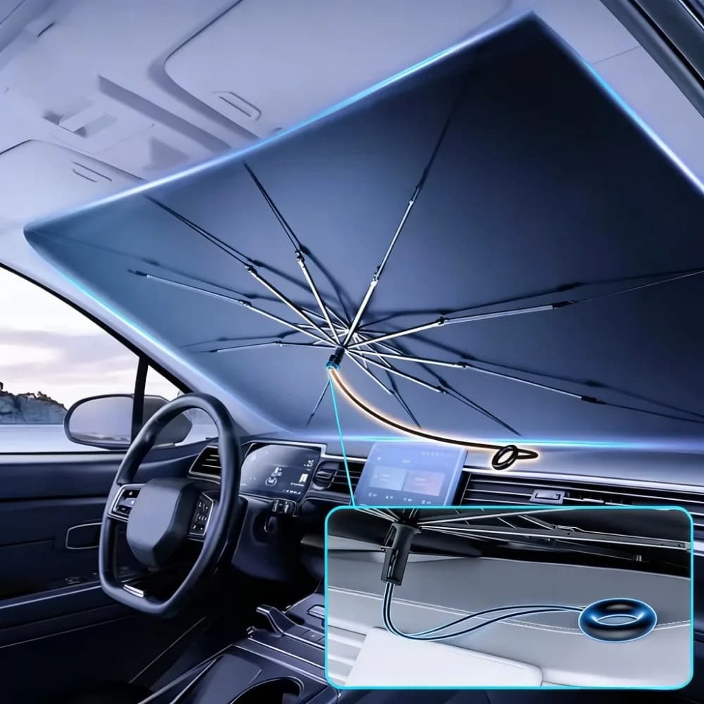Parasole Universale Pieghevole per Parabrezza Auto, Protezione UV e Isolamento Termico per il Raffreddamento Estivo dell'Auto