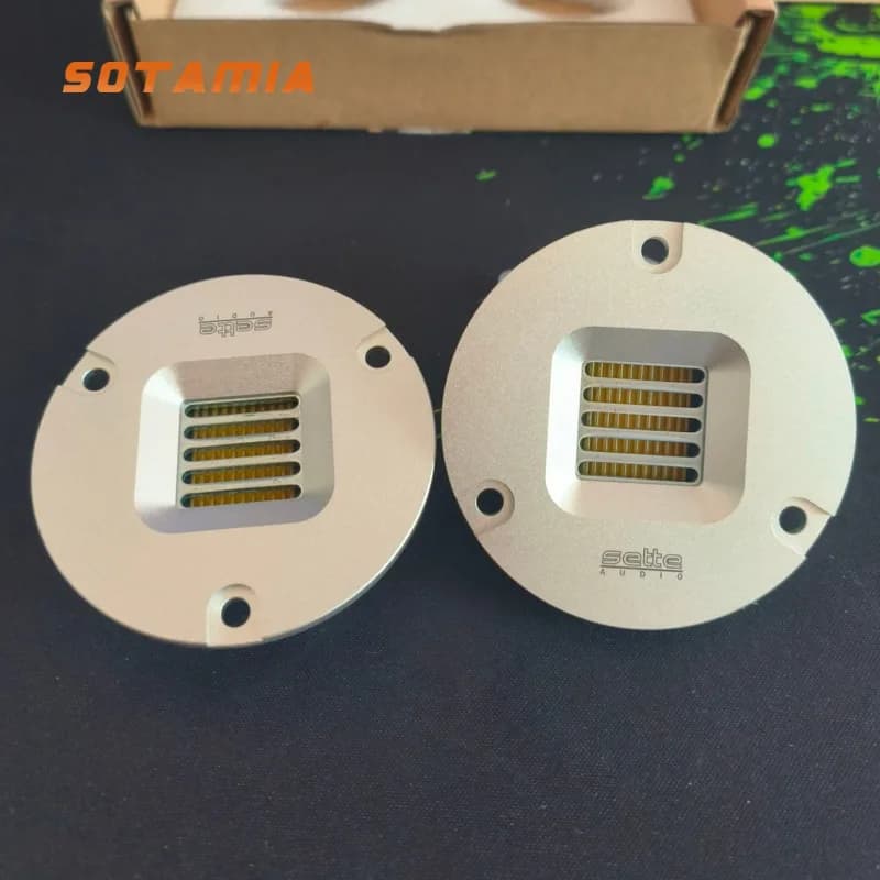 SOTAMIA 2 Pezzi Tweeter a Nastro da 4/8 Ohm 15W, Altoparlante Audio da 68mm in Lega di Alluminio, Tweeter Pneumatico Tipo Haier, Altoparlante per Alti con Movimento d'Aria